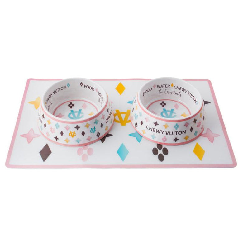 Haute Diggity Dog Bowls - Feeders White Chewy Pet Bowl in 3 Sizes