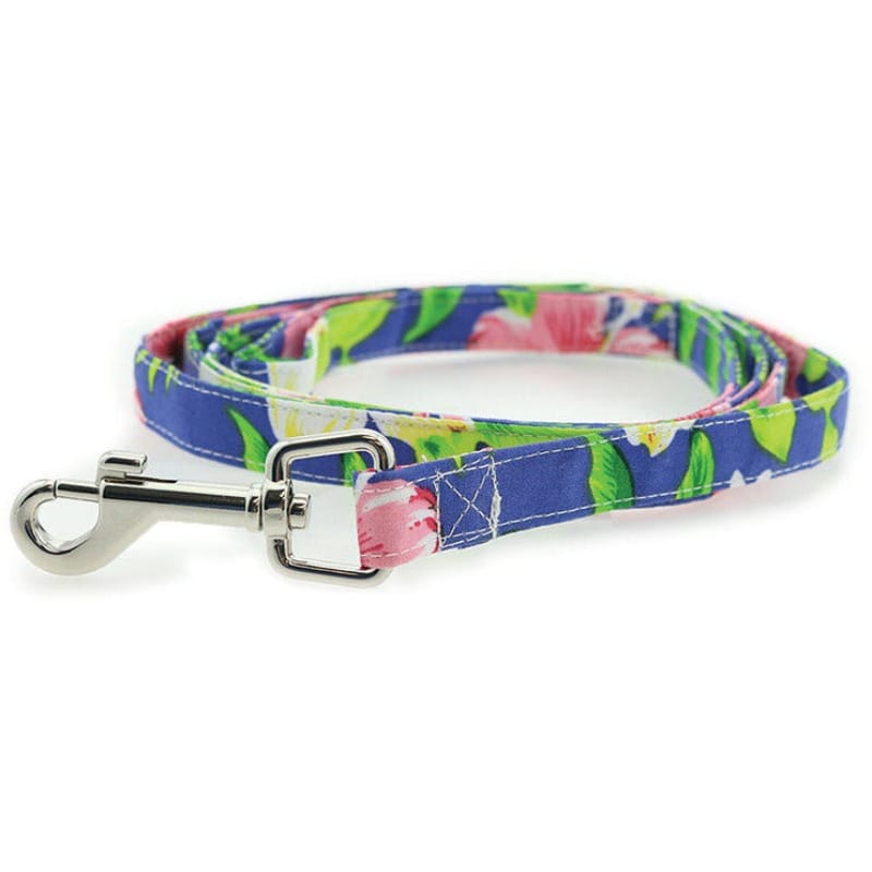 Doggie Design, Inc Dresses Blue Lagoon Hawaiian Hibiscus Dog Harness Dress w/ Matching Leash & D-Ring