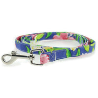 Doggie Design, Inc Dresses Blue Lagoon Hawaiian Hibiscus Dog Harness Dress w/ Matching Leash & D-Ring