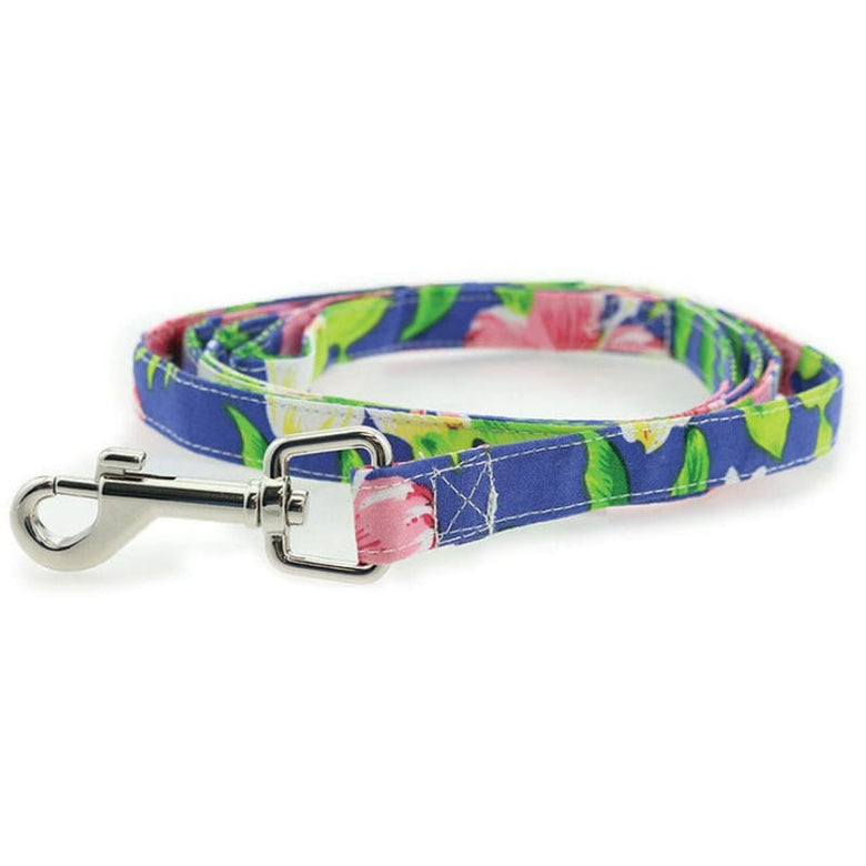 Doggie Design, Inc Dresses Blue Lagoon Hawaiian Hibiscus Dog Harness Dress w/ Matching Leash & D-Ring