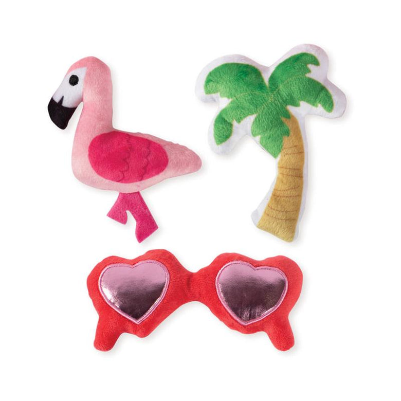 Pet Shop by Fringe Studio dog toys Sunny Daze Small Plush Squeak Dog Toys - Set Of 3