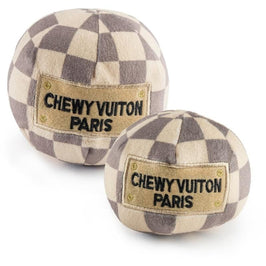 Haute Diggity Dog dog toys Checker Chewy Ball Plush Squeak Dog Toy - 2 sizes