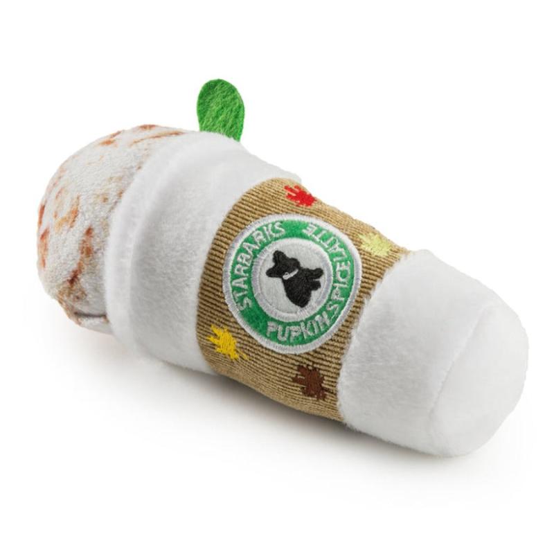 Haute Diggity Dog dog toys Starbarks Pupkin Spice Latte Plush Squeak Dog Toy - 2 Sizes