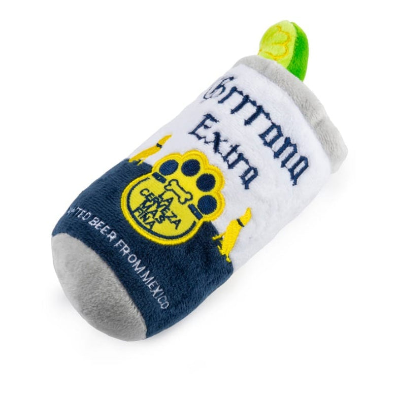 Haute Diggity Dog dog toys Grrrona Extra Can with Cute Garnish Plush Squeak Dog Toy