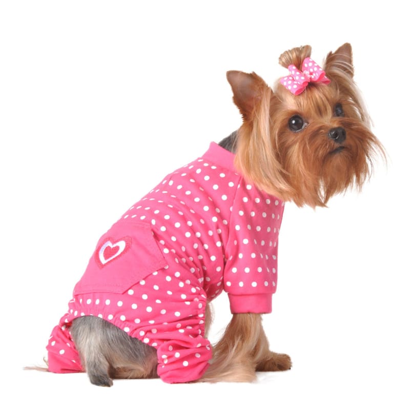 Barker's Bowtique Pajamas XS Pink Heart Dog Jammies