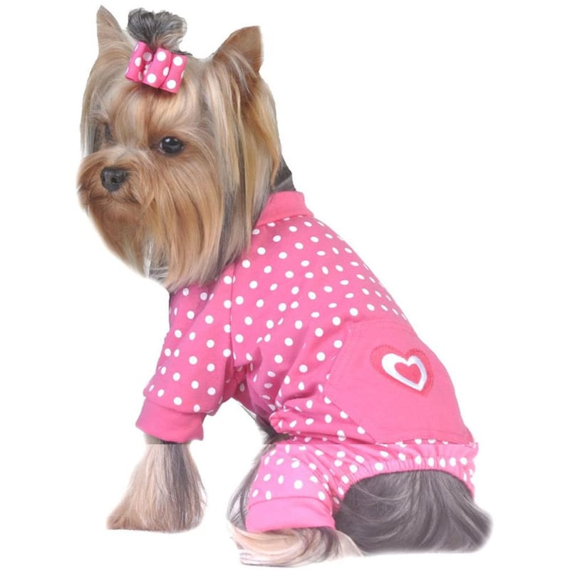 Barker's Bowtique Pajamas Pink Heart Dog Jammies