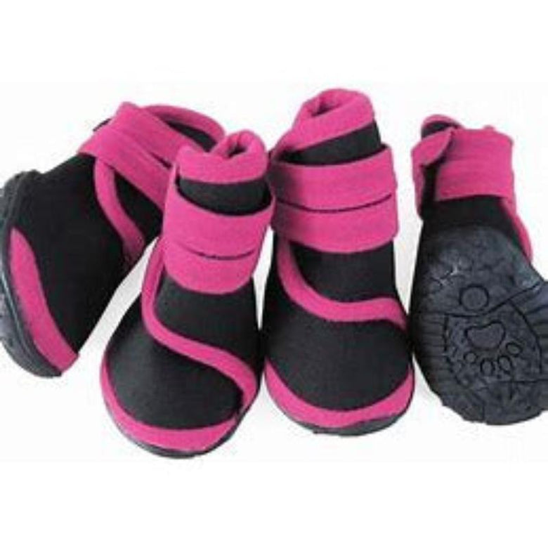 PET LIFE Shoes Pet Life Performance Coned Premium Stretch Supportive Dog Shoes-Blk/Pink