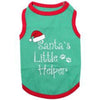 Parisian Pet Tee's XXS Santa's Little Helper Green & Red Christmas Holiday Embroidered Dog T Shirt