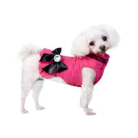 Pooch Outfitters Jackets Ava City Hot Pink with Bow & Bling Embellishment Dog Coat