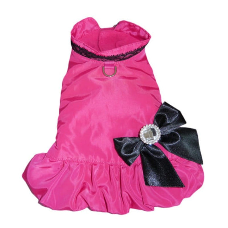 Pooch Outfitters Jackets XS Ava City Hot Pink with Bow & Bling Embellishment Dog Coat