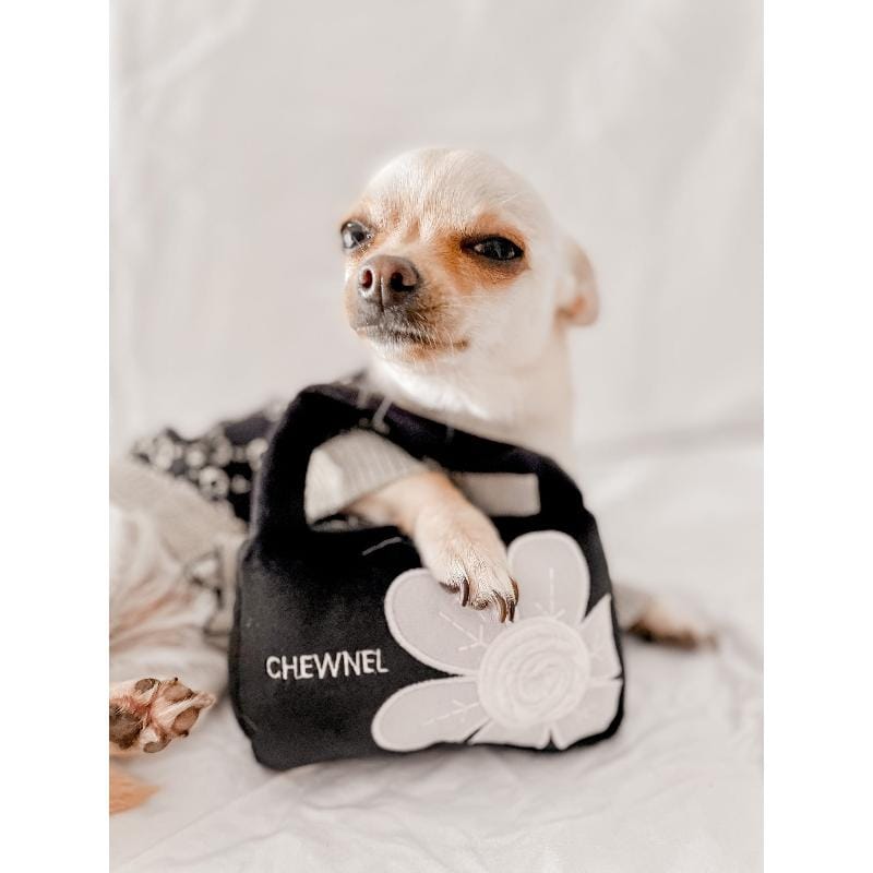 Dog Diggin Designs dog toys Chewnel Fleur Blanche Handbag Plush Squeak Dog Toy