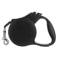 Parisian Pet Leashes Black Bling Retractable Dog Leash