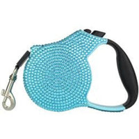 Parisian Pet Leashes Bling Retractable Dog Leash Blue