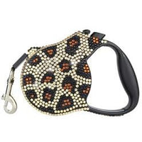 Parisian Pet Leashes Leopard Print Retractable Pet Leash