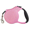 Parisian Pet Leashes Light Pink Crystal Retractable Dog Leash