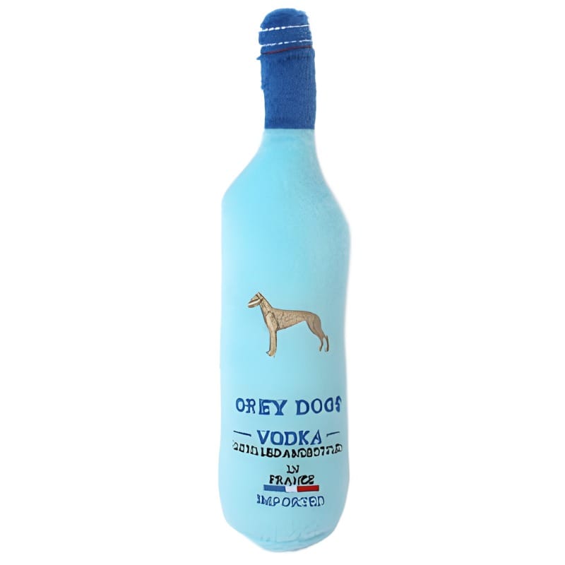 Dog Diggin Designs Toys Grey Dogs Bottle Plush Squeak Dog Toy