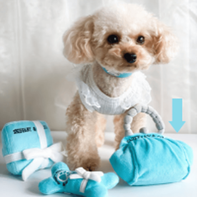 Dog Diggin Designs dog toys Sniffany Blue Bone with White Bow Squeaky Plush Dog Toy - 2 Sizes