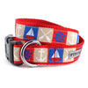 The Worthy Dog Collars XS Ships Ahoy Red/Blue Dog Collar