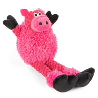 GoDog dog toys Mini Just For Me Checkers Skinny Pink Pig w/Chew Guard Plush Squeak Dog Toy - 3 Sizes