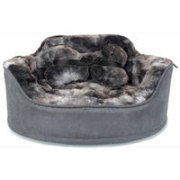 Precious Tails Beds GRY Princess Dog Bed with Bone Pillow - Grey