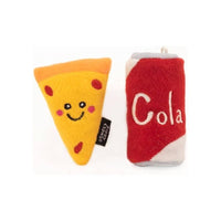 ZippyClaws Cat Toys NomNomz Pizza and Cola Cat Toy Set - 2 Pc