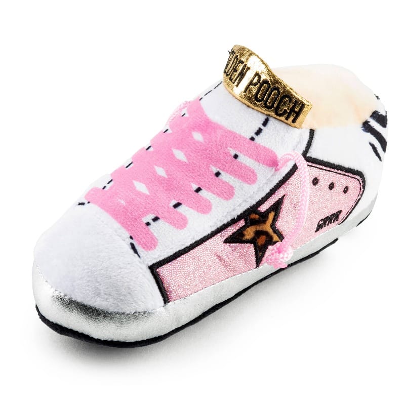 Haute Diggity Dog Toys Golden Pooch Shoe Dog Toy - Pink
