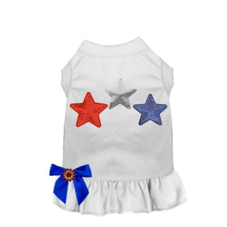 Bark Fifth Avenue dog apparel XS Red White & Blue Stars Pet Dress