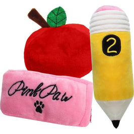 TONBO dog toys Teacher's Pet Combo Toy Set of 3 - Dog Toys - Pencil, Apple, Eraser
