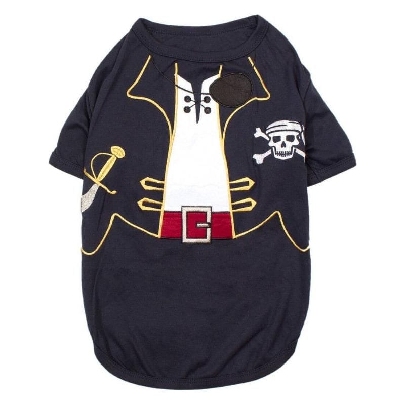 Parisian Pet® Tee's S Pirate Captain Black Costume Embroidered Dog T-Shirt