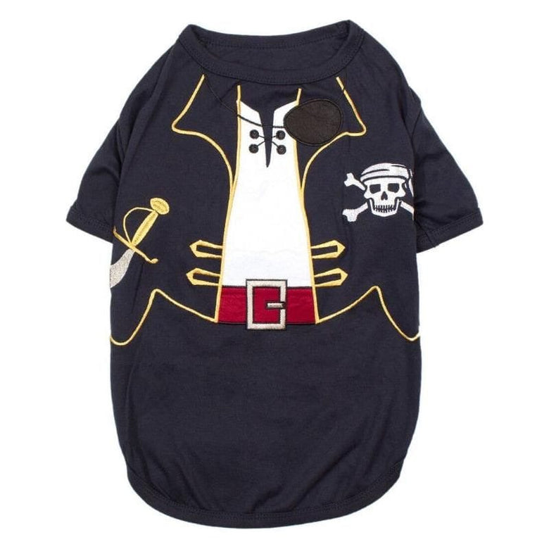 Parisian Pet® Tee's S Pirate Captain Black Costume Embroidered Dog T-Shirt