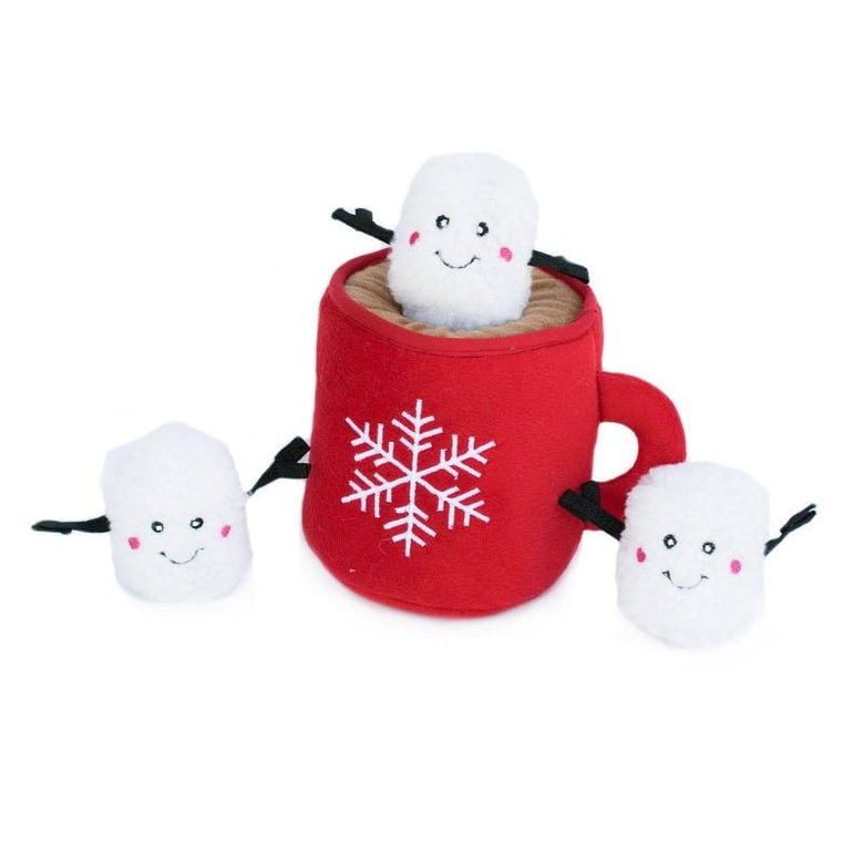 ZippyPaws dog toys Holiday Burrow  Interactive Hot Cocoa Dog Toy