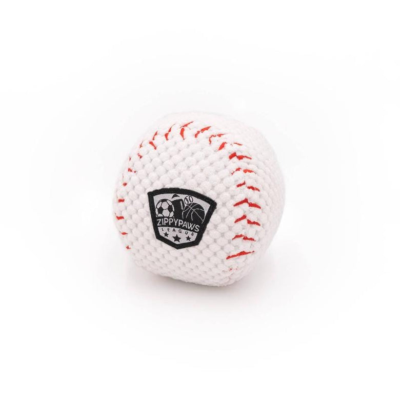 ZippyPaws dog toys SportsBallz Baseball Plush Dog Toy