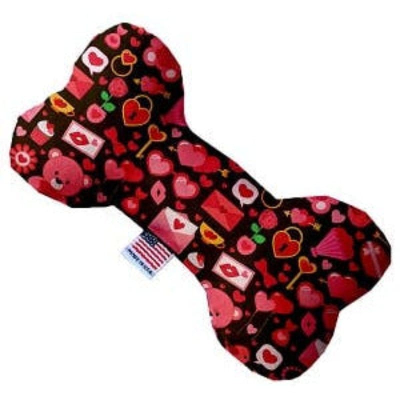 Mirage Pet Products Toys Sm6" Valentines Day Bears Bone Dog Toy - 2 Sizes