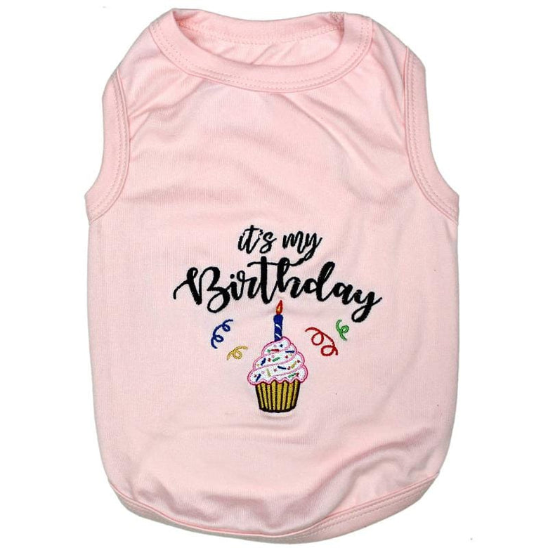 Parisian Pet Tee's XXS It's My Birthday Dog T-Shirt Pink