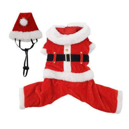Barker's Bowtique - Warehouse Moving Sale thru 11/30 dog apparel 2XS Santa Pet Suit with Santa Hat