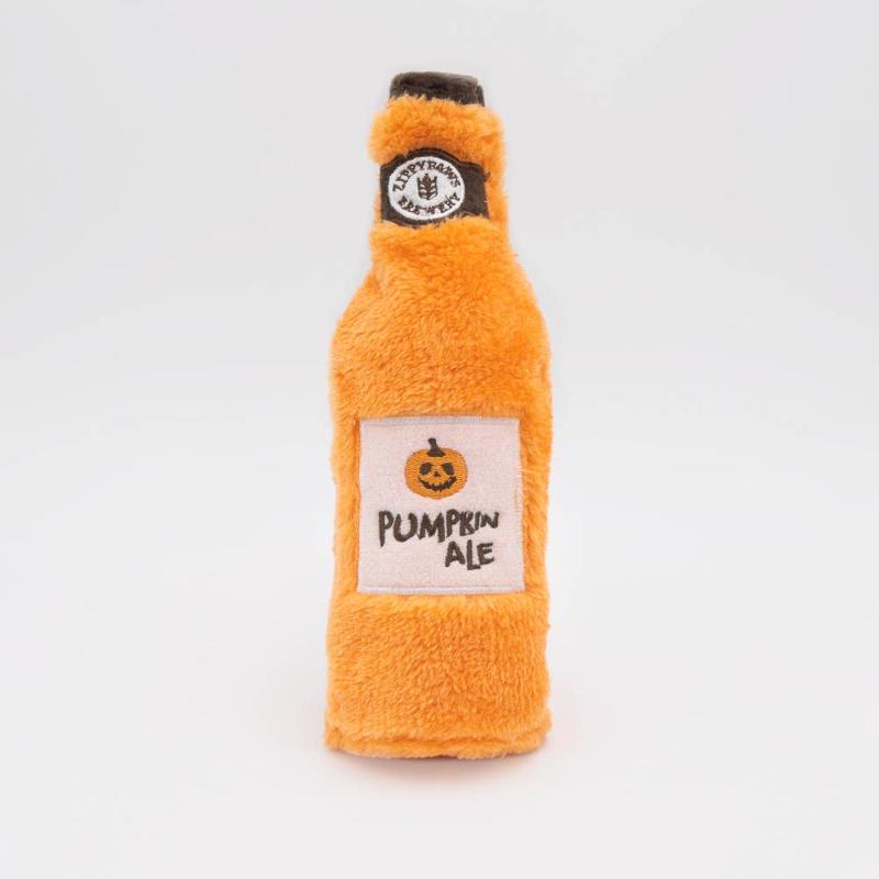 ZippyPaws dog toys Halloween Happy Hour Crusherz - Pumpkin Ale Dog Toy