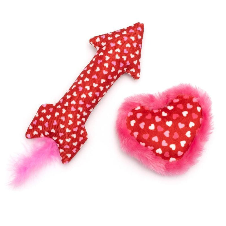 The Worthy Dog Cat Toys Cupid's Arrow & Heart Cat Toy Set - 2 Pc