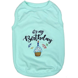 Parisian Pet Tee's XXS It's My Birthday Dog T-Shirt Blue