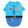 Parisian Pet® dog apparel S Officer Woof Blue Funny Costume Embroidered Dog T Shirt