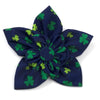 The Worthy Dog Bow Tie SM Shamrock Lucky Flower Navy Pet Collar Attachment