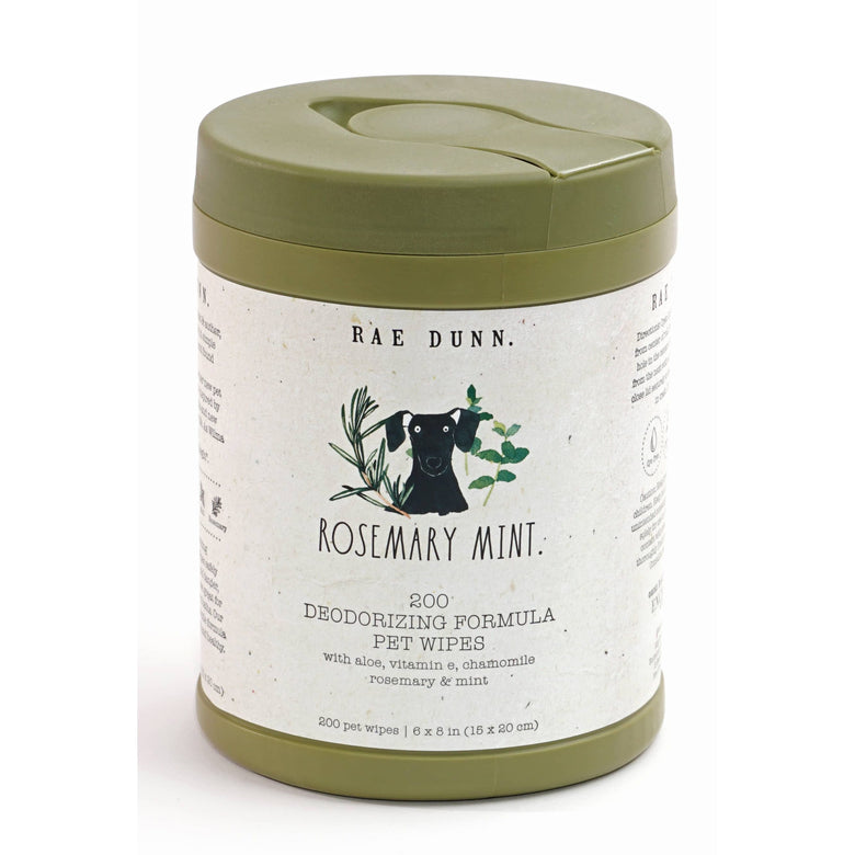 Precious Tails Bath&body Rosemary mint Rae Dunn Pet Wipes Canister - Rosemary Mint 200 ct