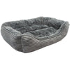 Precious Tails Beds GRY Super Plush Corduroy Sherpa Cuddler Pet Bed