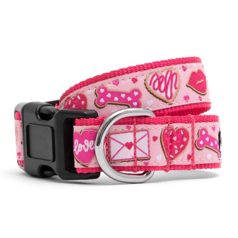 The Worthy Dog Collars XS Love & Kisses Pink Dog Collar