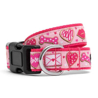 The Worthy Dog Collars XS Love & Kisses Pink Dog Collar