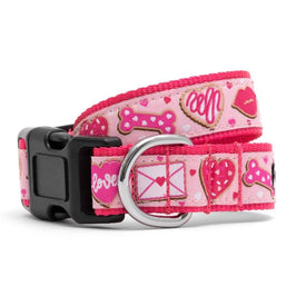 The Worthy Dog Collars XS Love & Kisses Pink Dog Collar