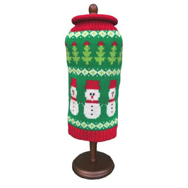 Dallas Dogs, Ltd Sweaters 6" Holiday Fair Isle Snowmen Green Dog Sweater