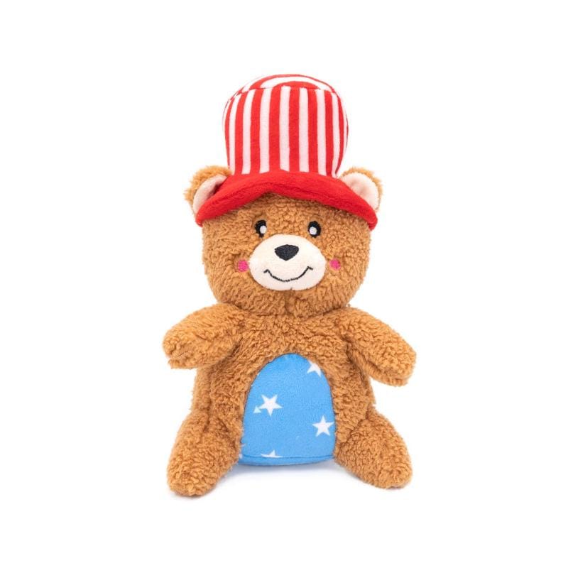 ZippyPaws dog toys Cheeky Chumz Americana Bear Plush Dog Toy