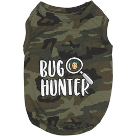 Parisian Pet Tee's XXS Bug Hunter Green Camo Embroidered Dog T-Shirt