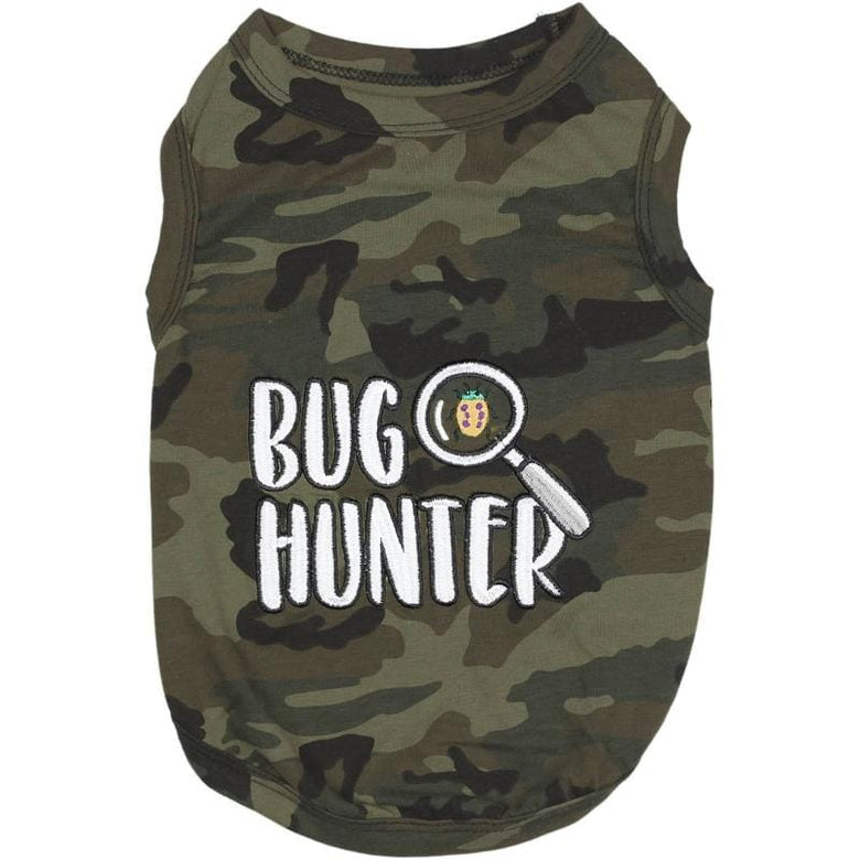 Parisian Pet Tee's XXS Bug Hunter Green Camo Embroidered Dog T-Shirt