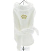 Doggie Design, Inc. Bathrobes XS White Bathrobe with Gold Crown for Pets 100% Combed Cotton Terrycloth